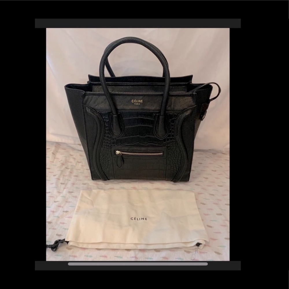 Celine python micro luggage tote